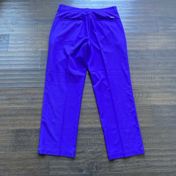 ADIDAS Golf Pant Mens Sz 32 x 32 Purple Flat Front Ripstop - Picture 7 of 8